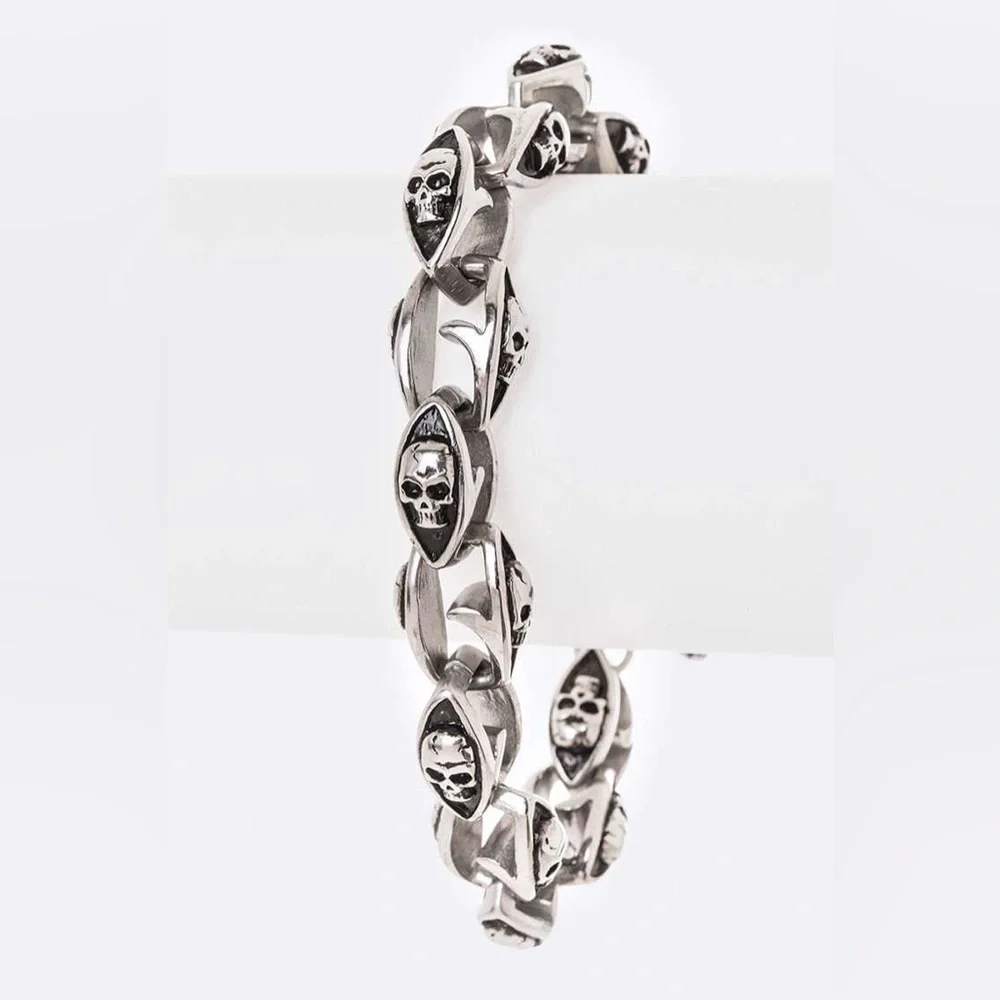 Stainless Steel Unisex Skull Bracelet